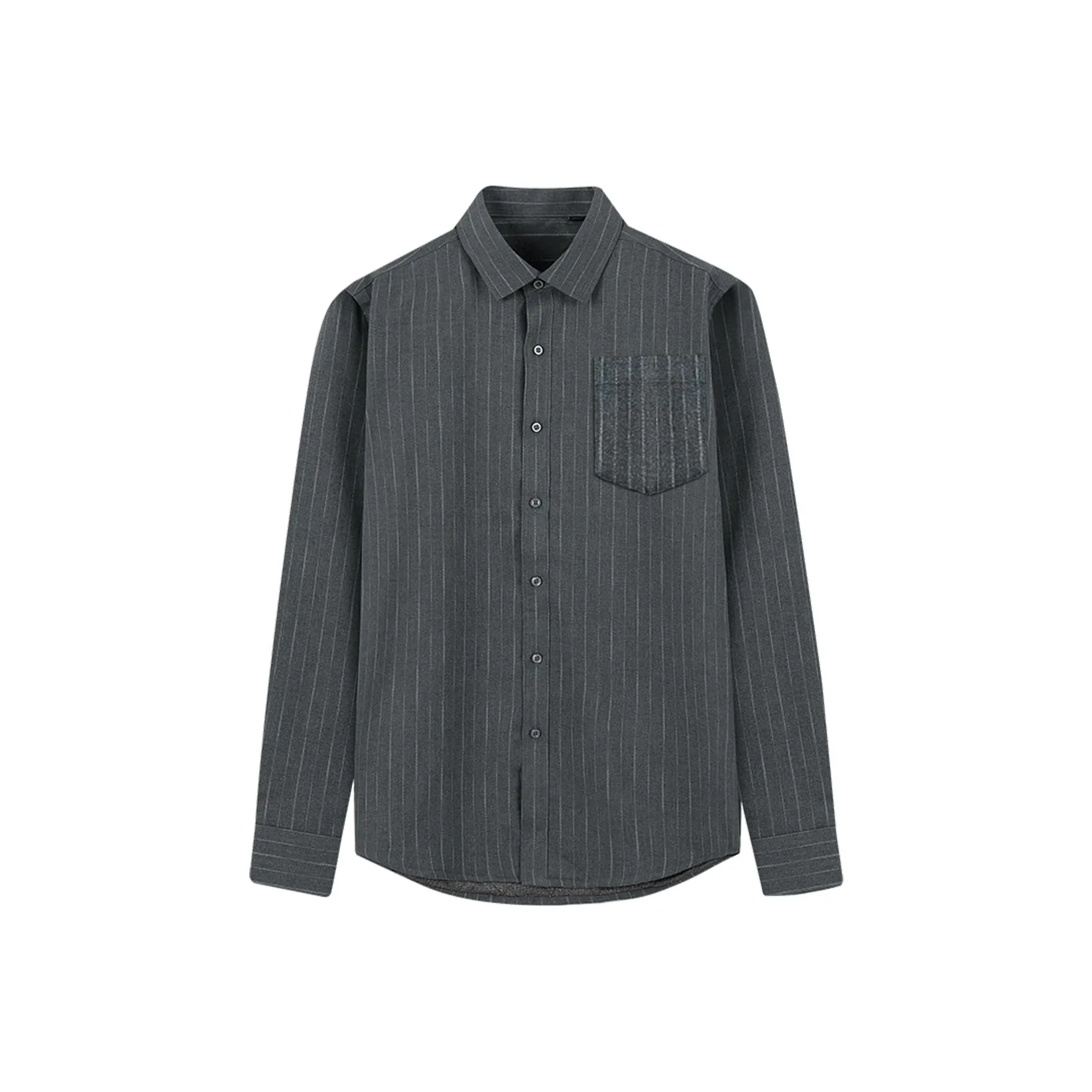 FIRS Серый Скрытый Белые Полосы Мужская Рубашка