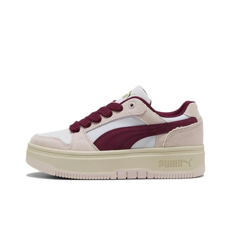 PUMA REBOUND Дышащие Низкие Кроссовки для Скейтбординга Женские Белые Красные