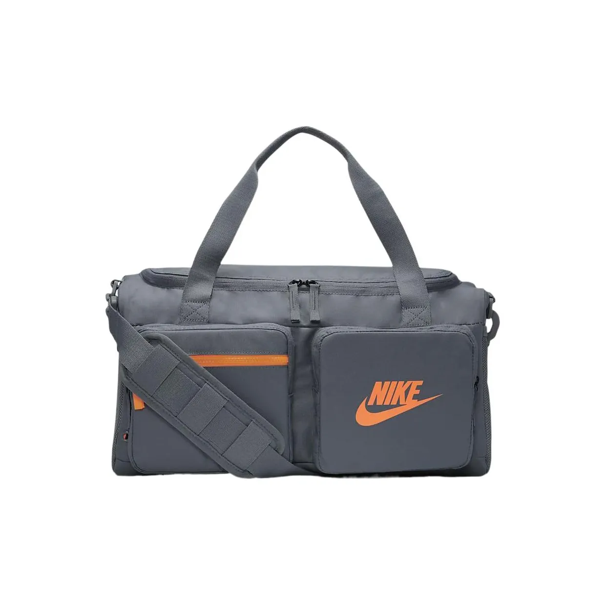 Nike Fabric Travel Bag Gym Bag Unisex Gray/Orange