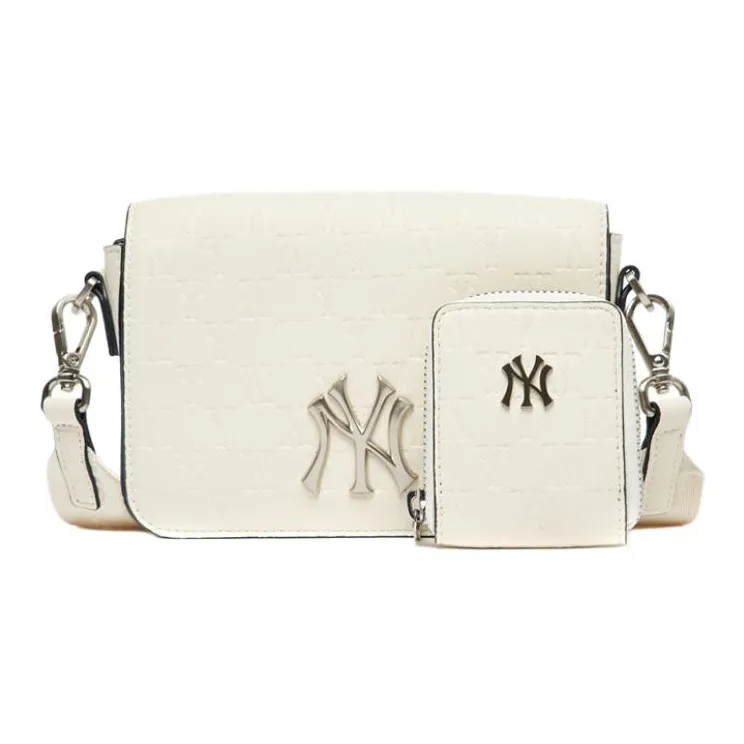 MLB Monogram Collection Polyester, Elastane, Cotton Combo Bag, Crossbody Bag, Shoulder Bag Unisex Cream White
