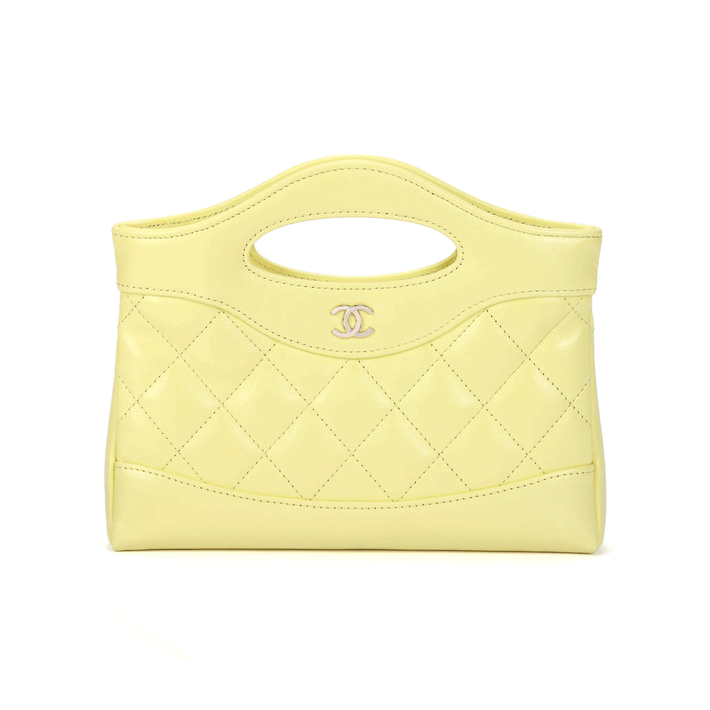 CHANEL 31Bag Polished Lambskin Shoulder Bag, Crossbody Bag, Handbag Women's Light Yellow