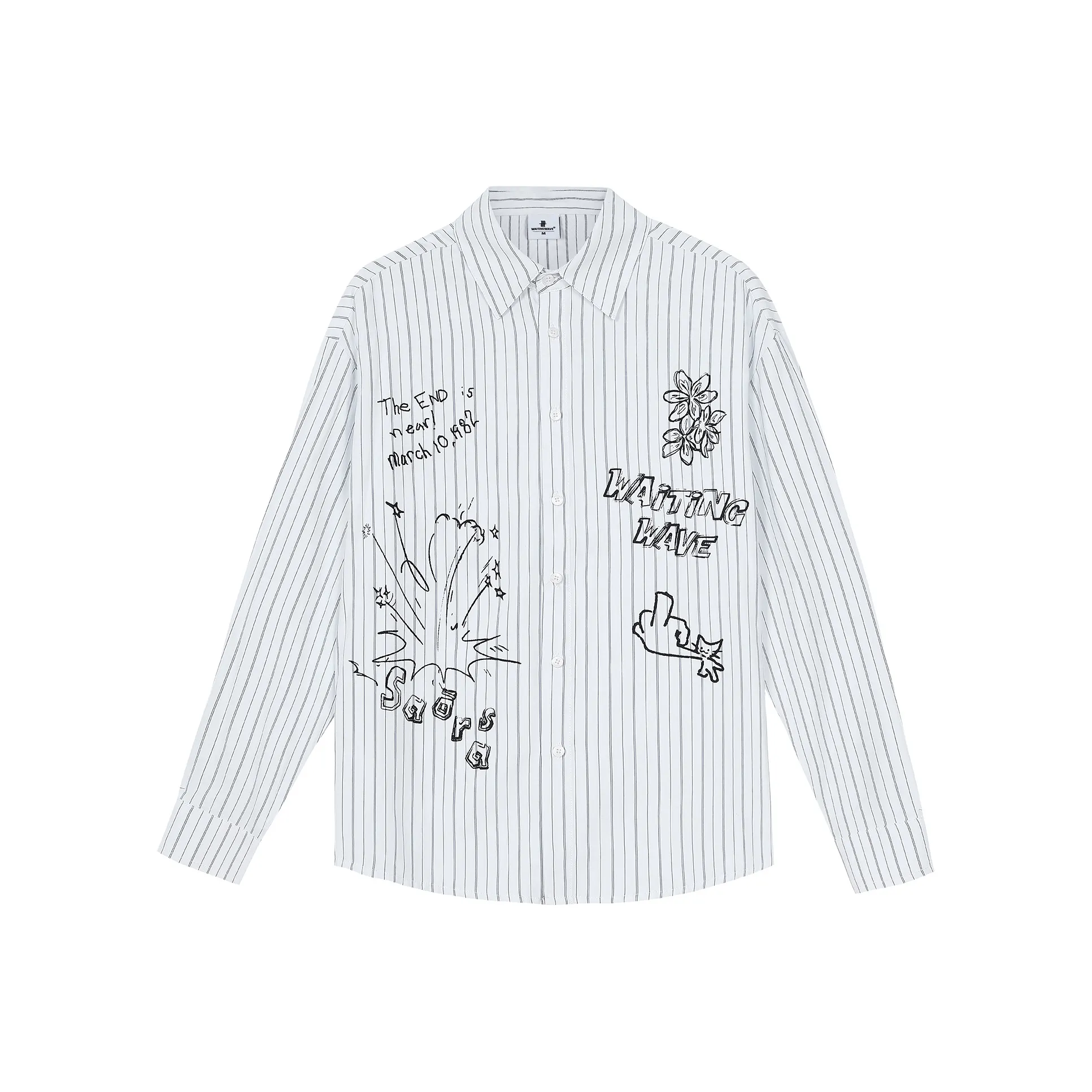 WAITINGWAVE Белый Унисекс Рубашки