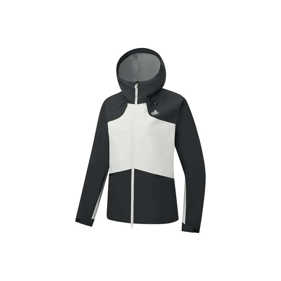 XTEP Водонепроницаемый Ветрозащитный Дышащий And Дождезащитный Ветровка Унисекс Хлопок Белый Глубокий Черный