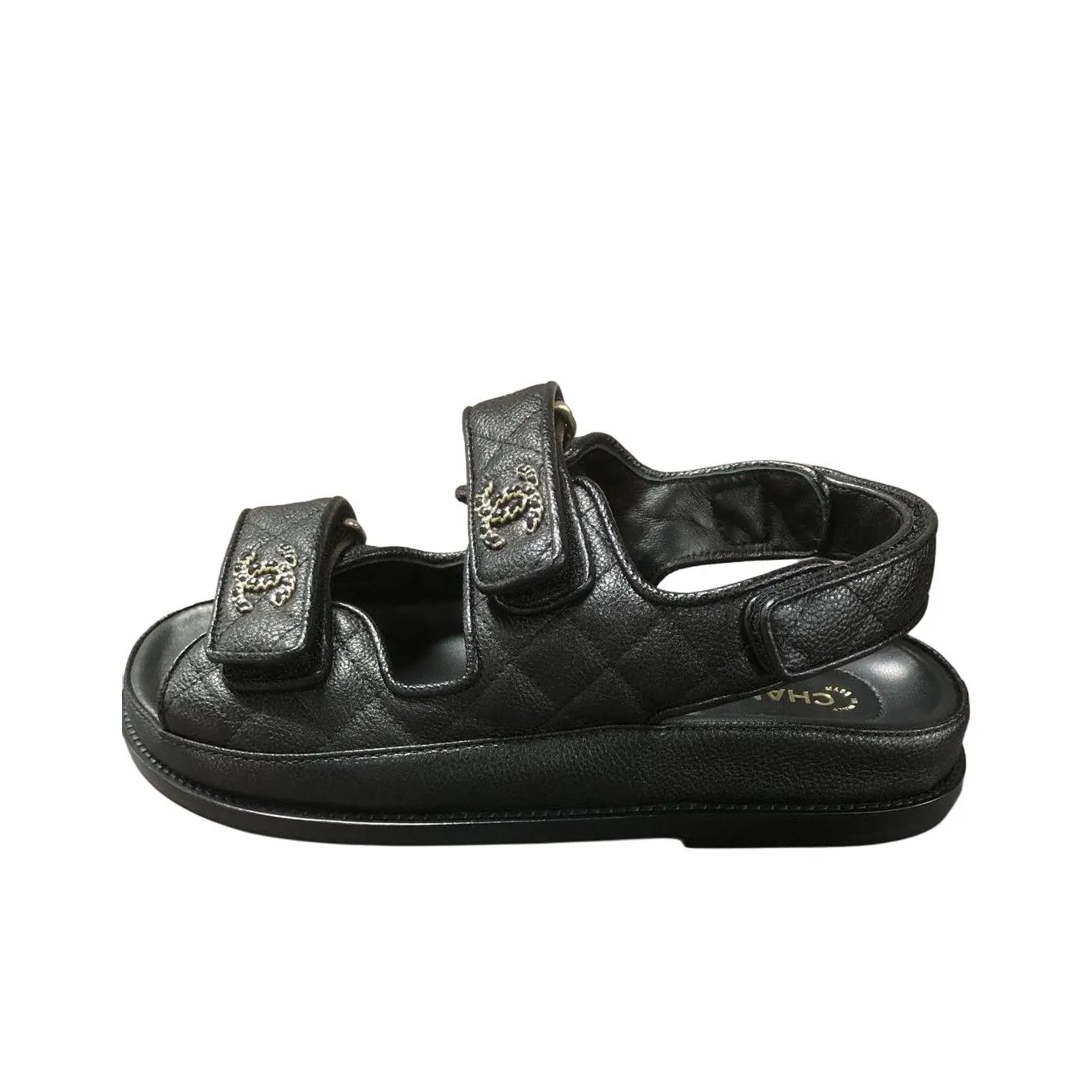 CHANEL Beach Sandals Women's Black
