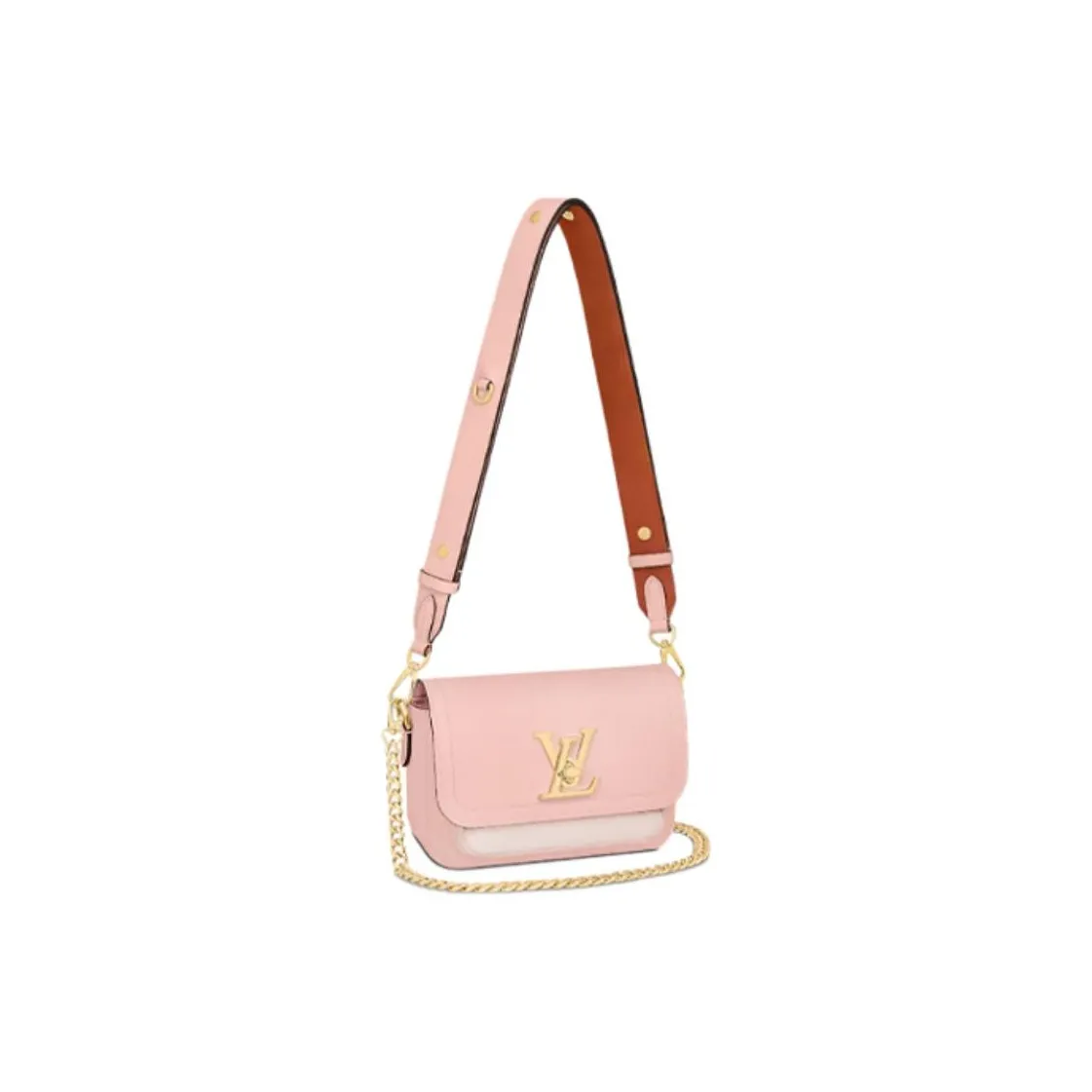LOUIS VUITTON Lockme Tender Grained Calfskin Handheld Crossbody Bag Shoulder Bag Women's Pink
