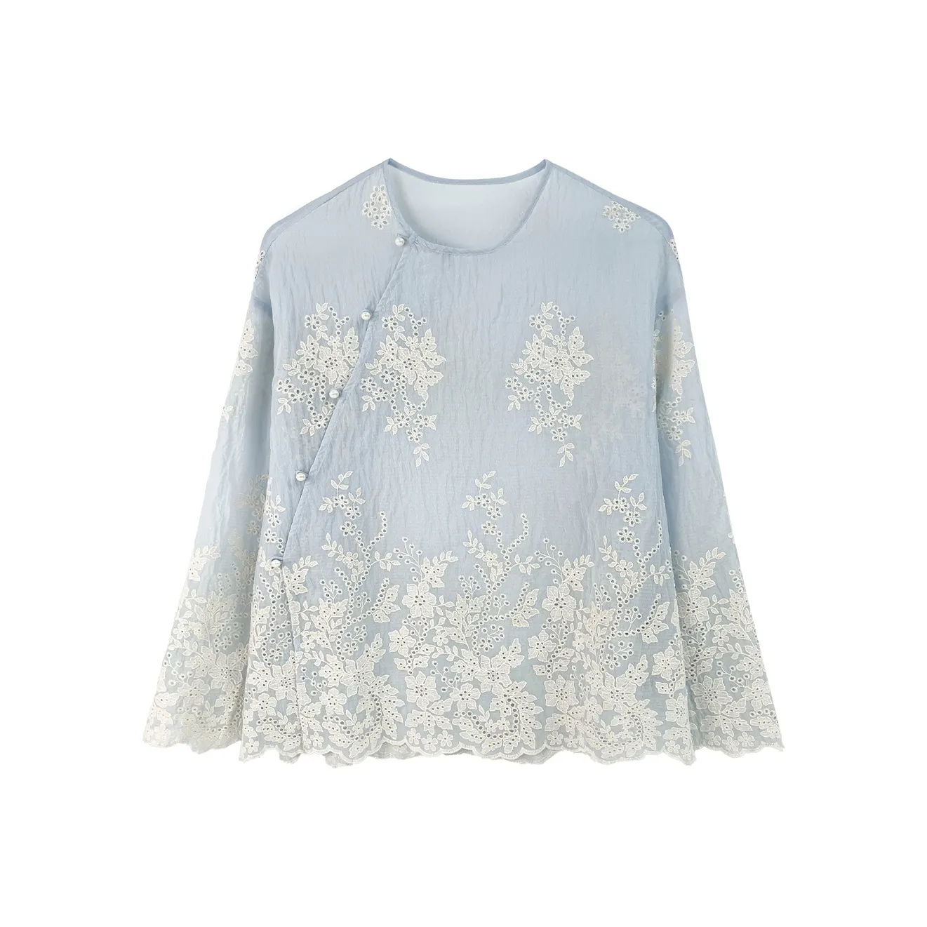 JK JS Aqua Blue Women's Shirts JK JS Аква-синий Женские Рубашки