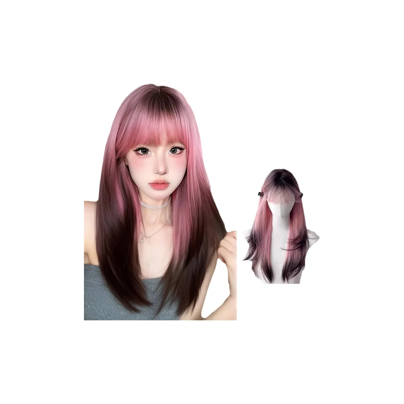 QIYEXUE Кружево FREE Collection Siamese Cat Женские Волосы Заплатки Высокая Температура Пряжа Короткий Прямые волосы