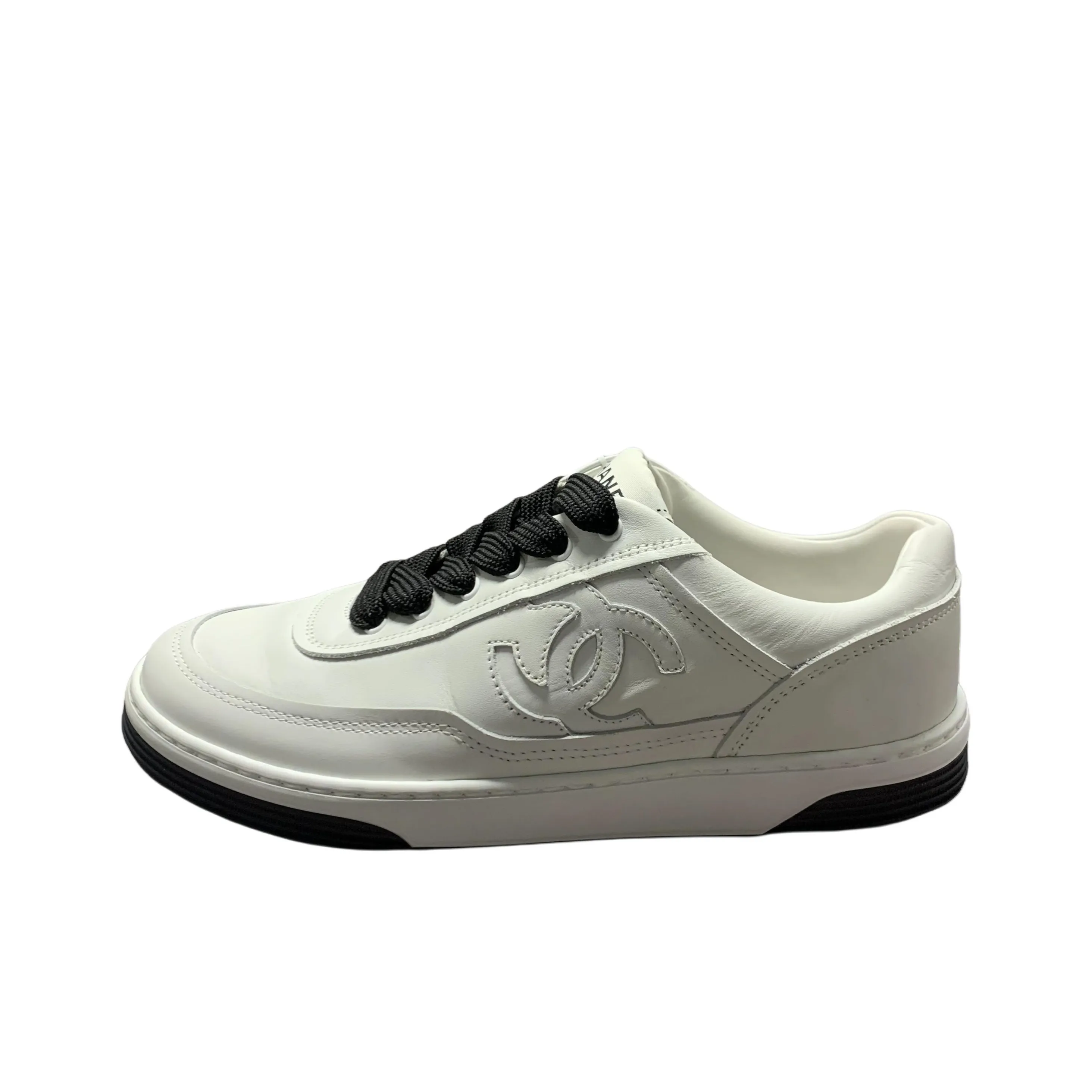 CHANEL 24P Low Top Skateboard Shoes Unisex White
