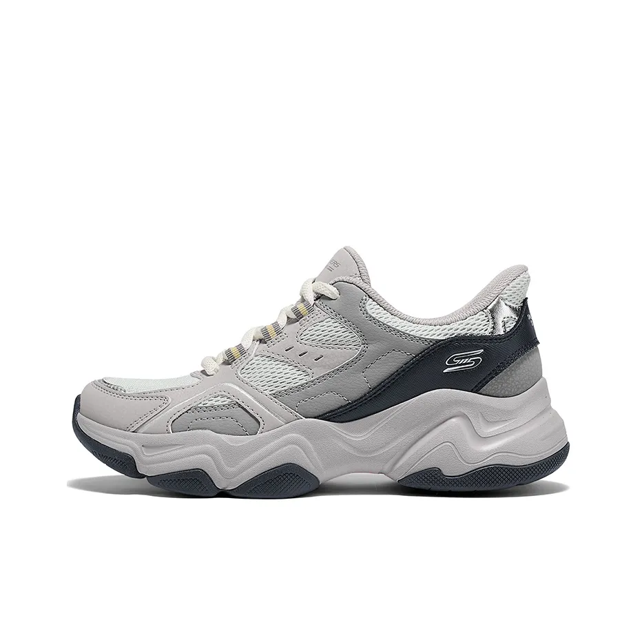 Skechers Slip ins Амортизаторы Шок Устойчивые к истиранию Противоскользящие Кроссовки с толстой подошвой Женские Серые