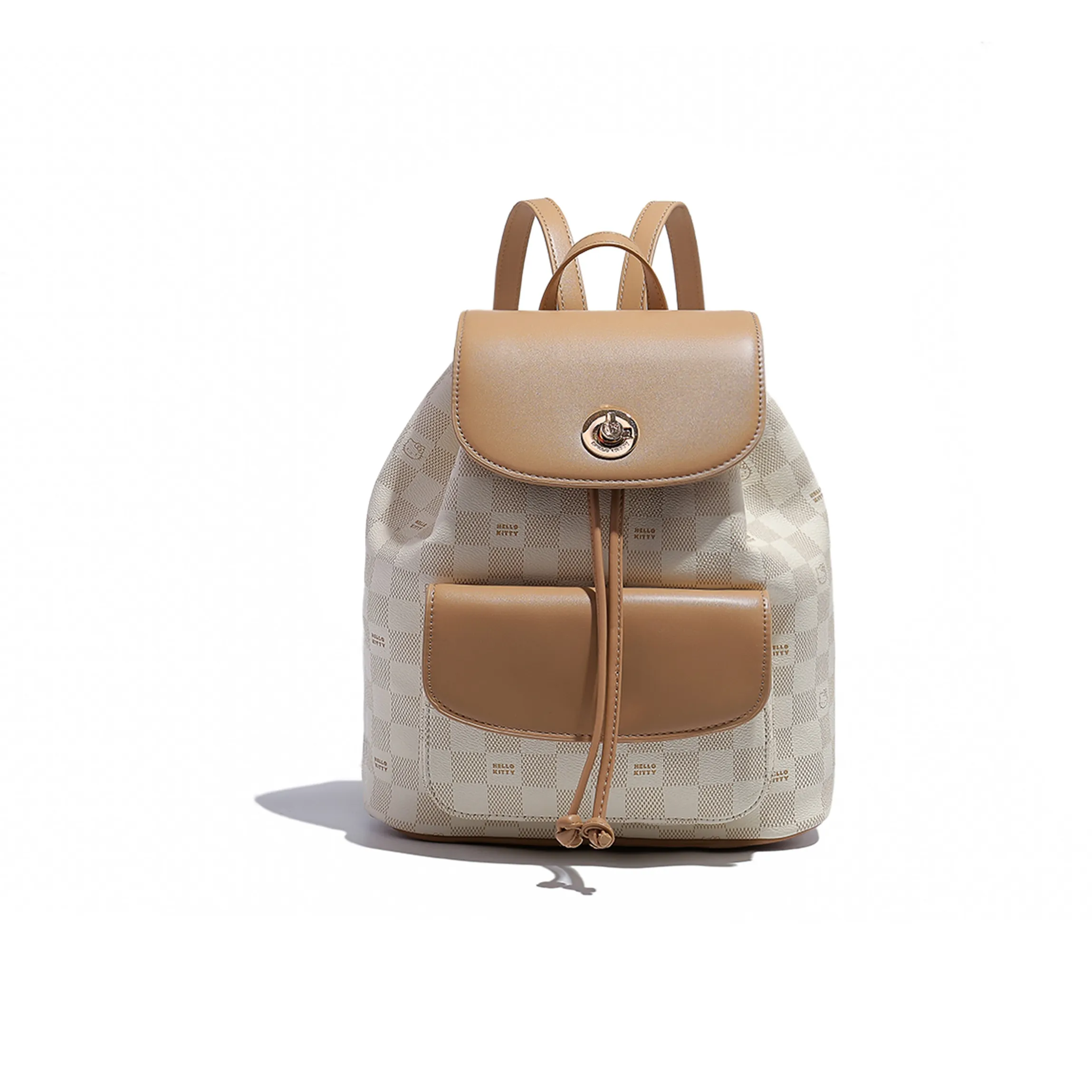 Sanrio Hello Kitty PU (полиуретан) рюкзак стандартный женский экрю кофейный