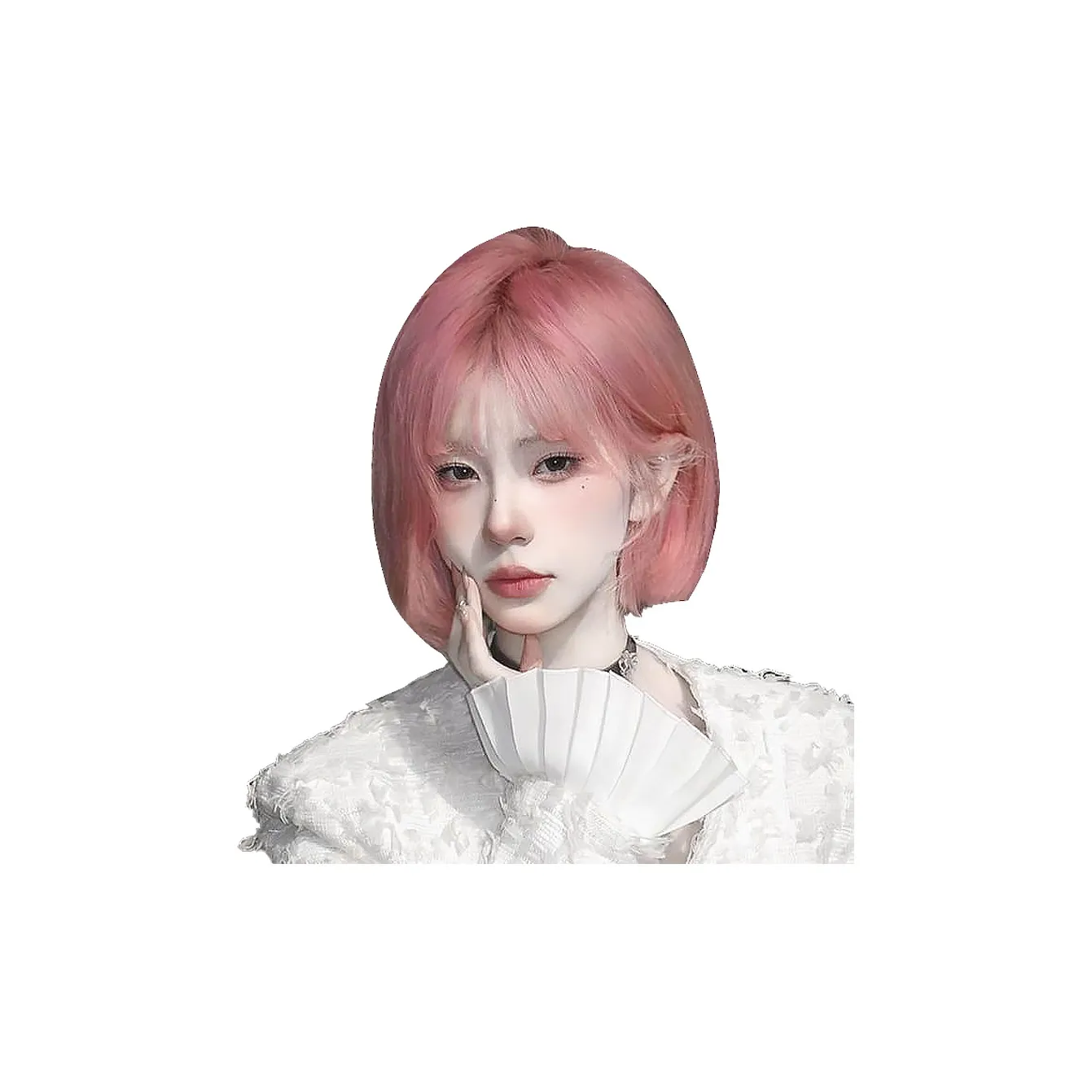 QIYEXUE One Cut Модный Розовый Короткий Локоны Женская Перука Высокая Температура Пряжа