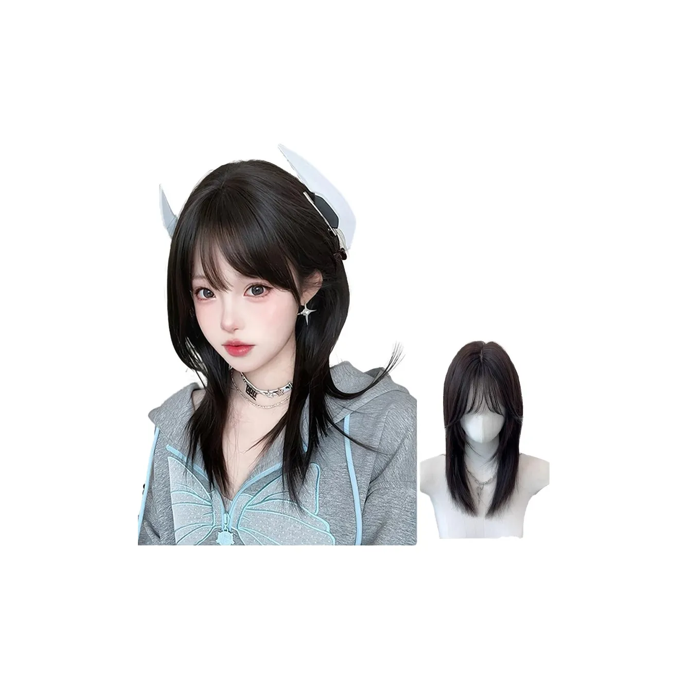 SHIYING Кампус Flower Sister Wolf Tail Wig для Женщин