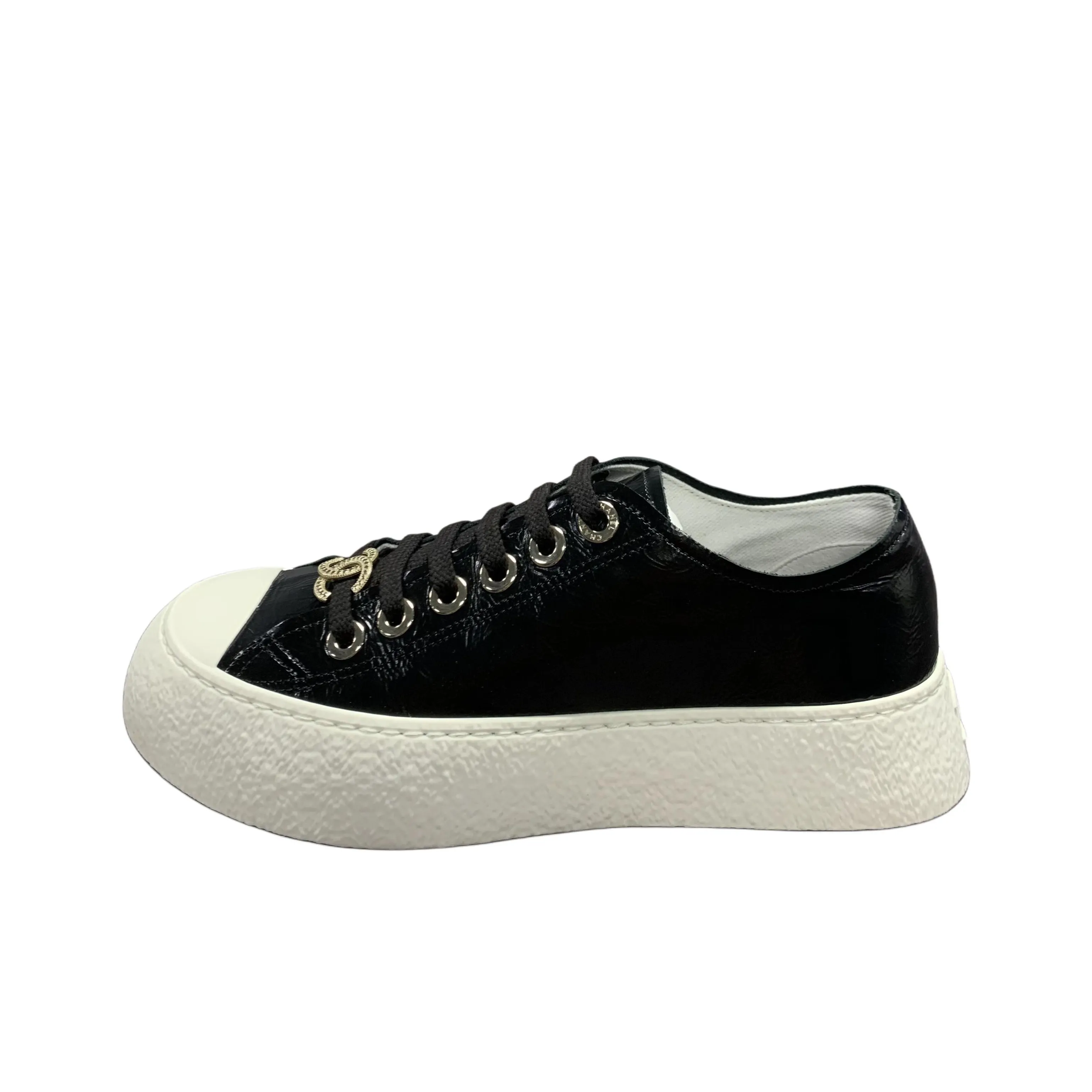 CHANEL Low Top Skateboard Shoes Women's Black