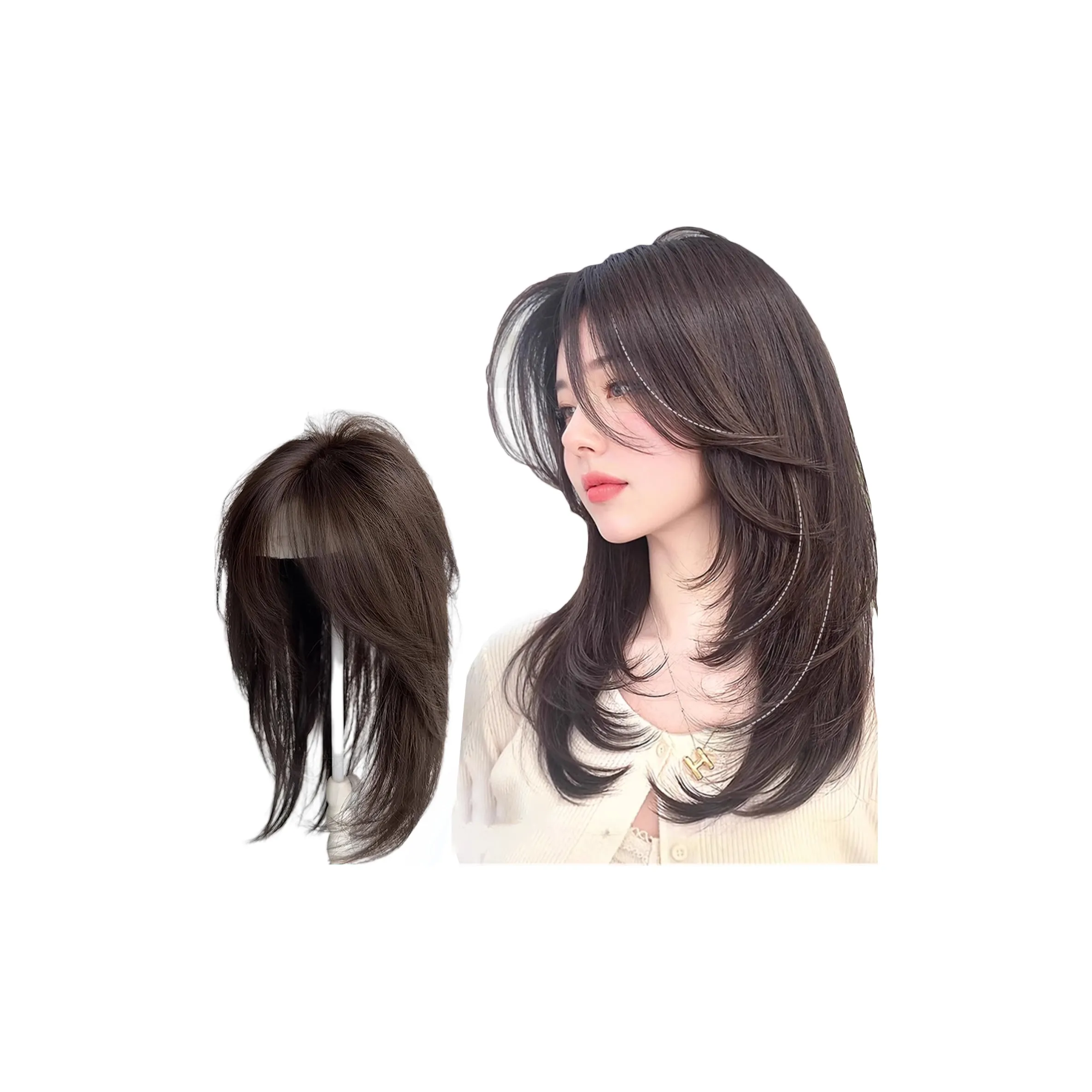 QIYEXUE Нет Wear Волосы Сетка Высокий Уровень Кость Восстановление Волос Заплат Женская Перука Высокая Температура Пряжа Короткие Прямые Волосы