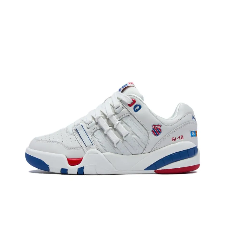 KSWISS Si 18 Full House Shoes Slip Resistant Cushioning Abrasion Resistant Low Top Skateboard Shoes Women's White Blue