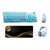 [키보드] 스카이 블루 화이트 + HP 게이밍 마우스 + HP 게이밍 헤드셋 + 마우스 패드