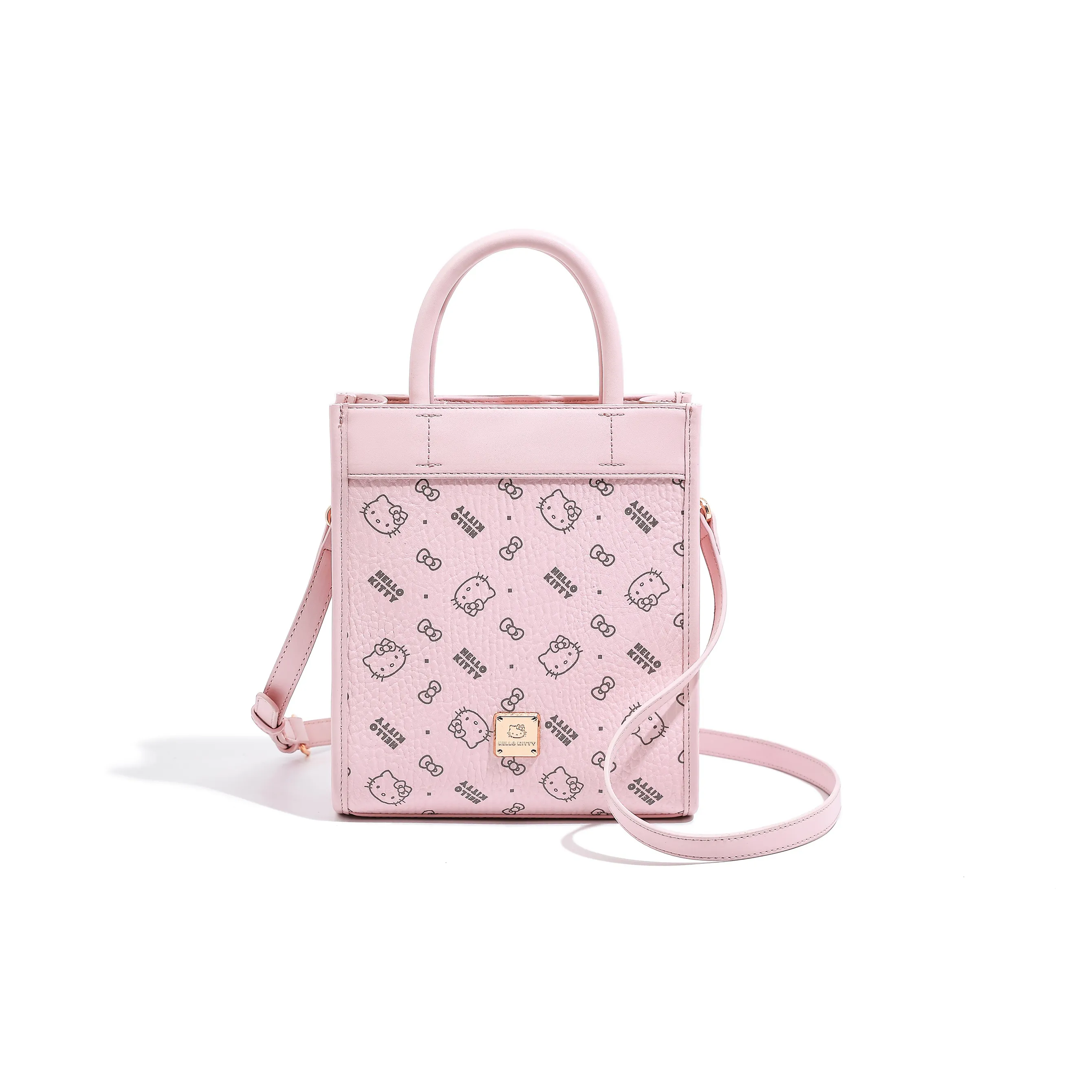 Санрио Hello Kitty ПУ (полиуретан) Сумка через плечо Сумка Женская Розовая Коричневая Молочно-чайная