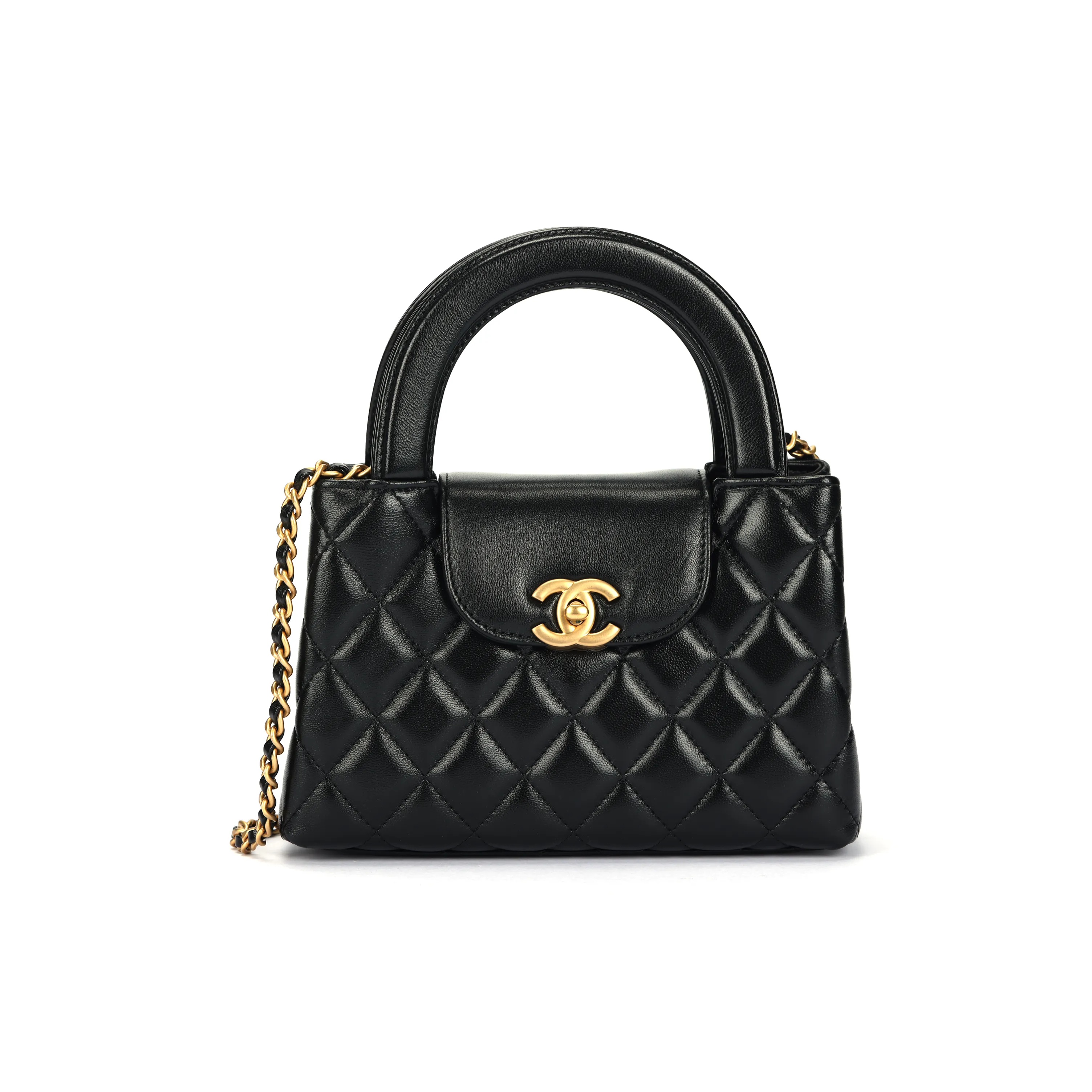 CHANEL Shiny Lambskin Shoulder Bag, Crossbody Bag, Handbag Mini Women's Black