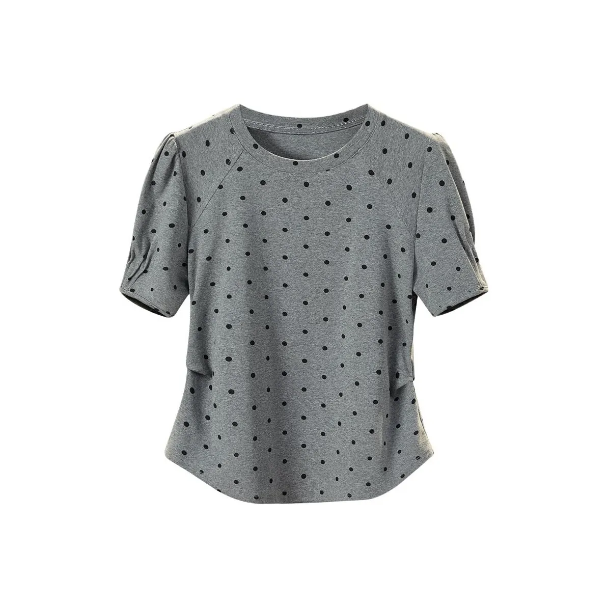 TOUCH Серый с Черным в горошек Женская T-рубашка