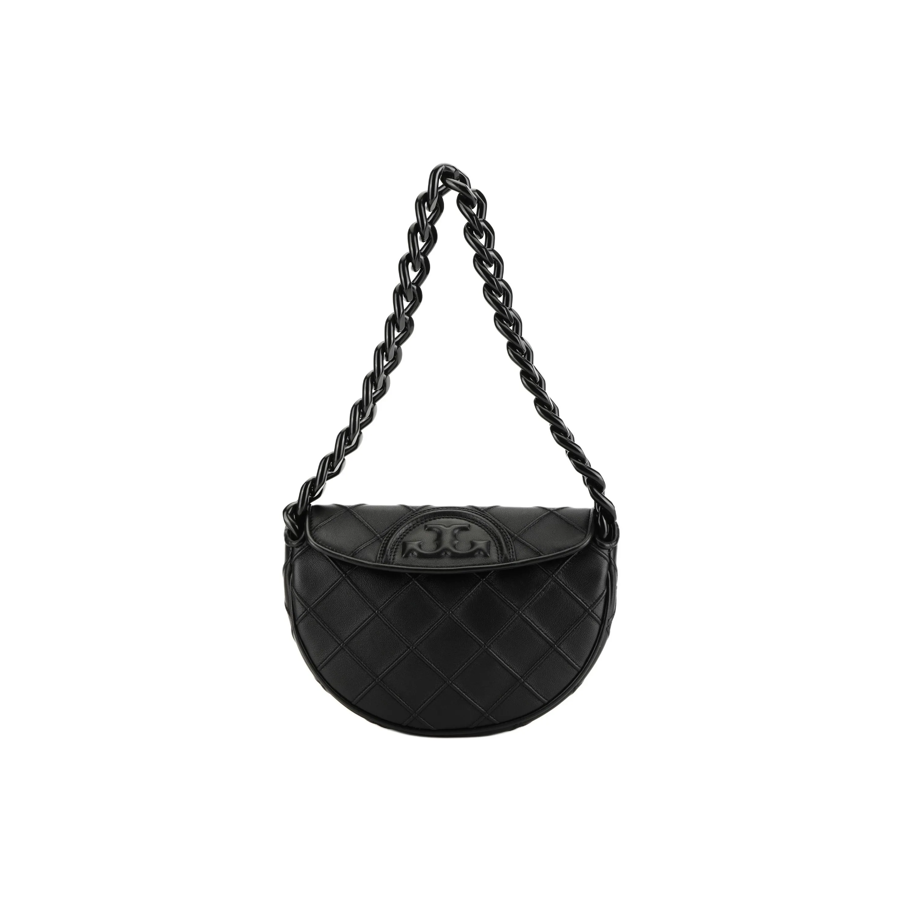 TORY BURCH Mini Fleming Soft Crescent Bag Black