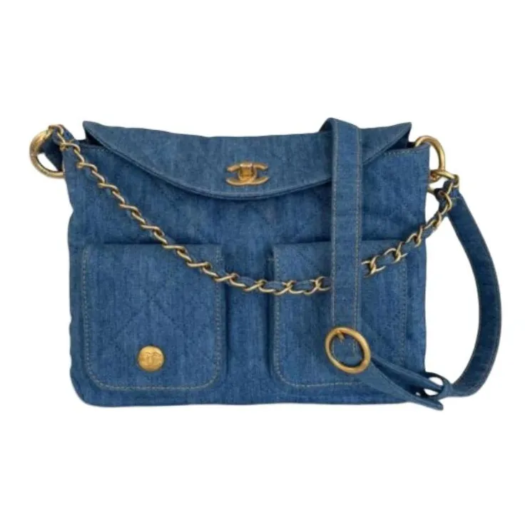 CHANEL Denim Handbag, Shoulder Bag, Crossbody Bag Women's Denim Blue