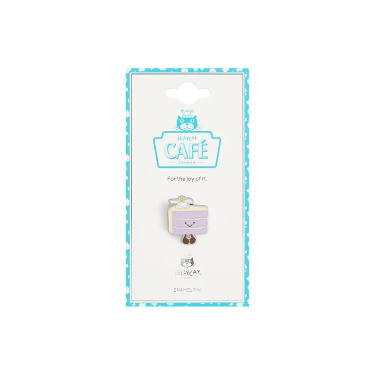 JELLYCAT Интересная еда Милый мультфильм Металлические аксессуары Пюре из таро Торт Значки