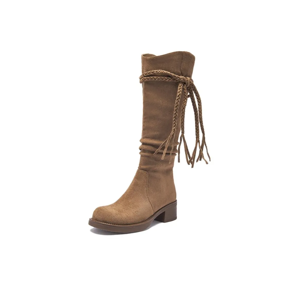 15 MINS Женские высокие сапоги на каблуке 5 см