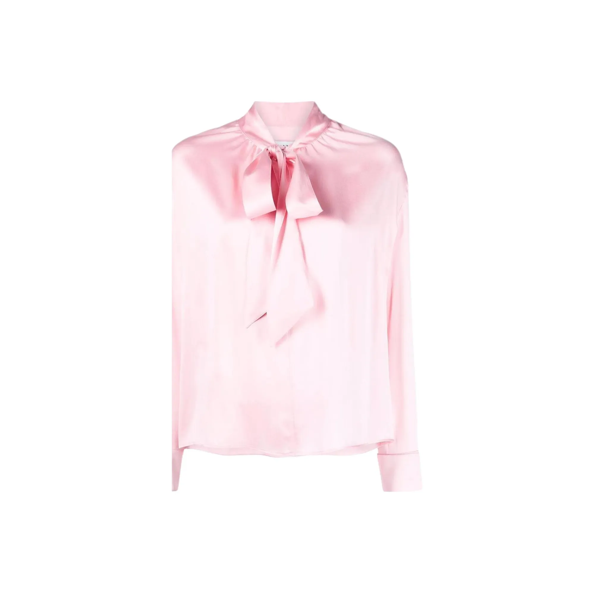Lanvin Ribbon-Fastened Long Sleeved Satin Blouse