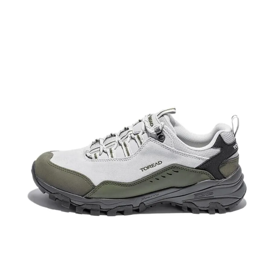 TOREAD Slip-resistant Abrasion-resistant Low Top Hiking Shoes Men's Gray Green TOREAD Противоскользящие Износостойкие Низкие Кеды Походная Обувь Мужская Серый Зеленый