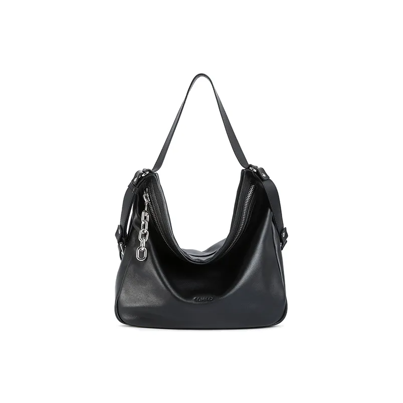 COMICO Сумка-хобо из коровьей кожи сумка через плечо маленькая женская черная