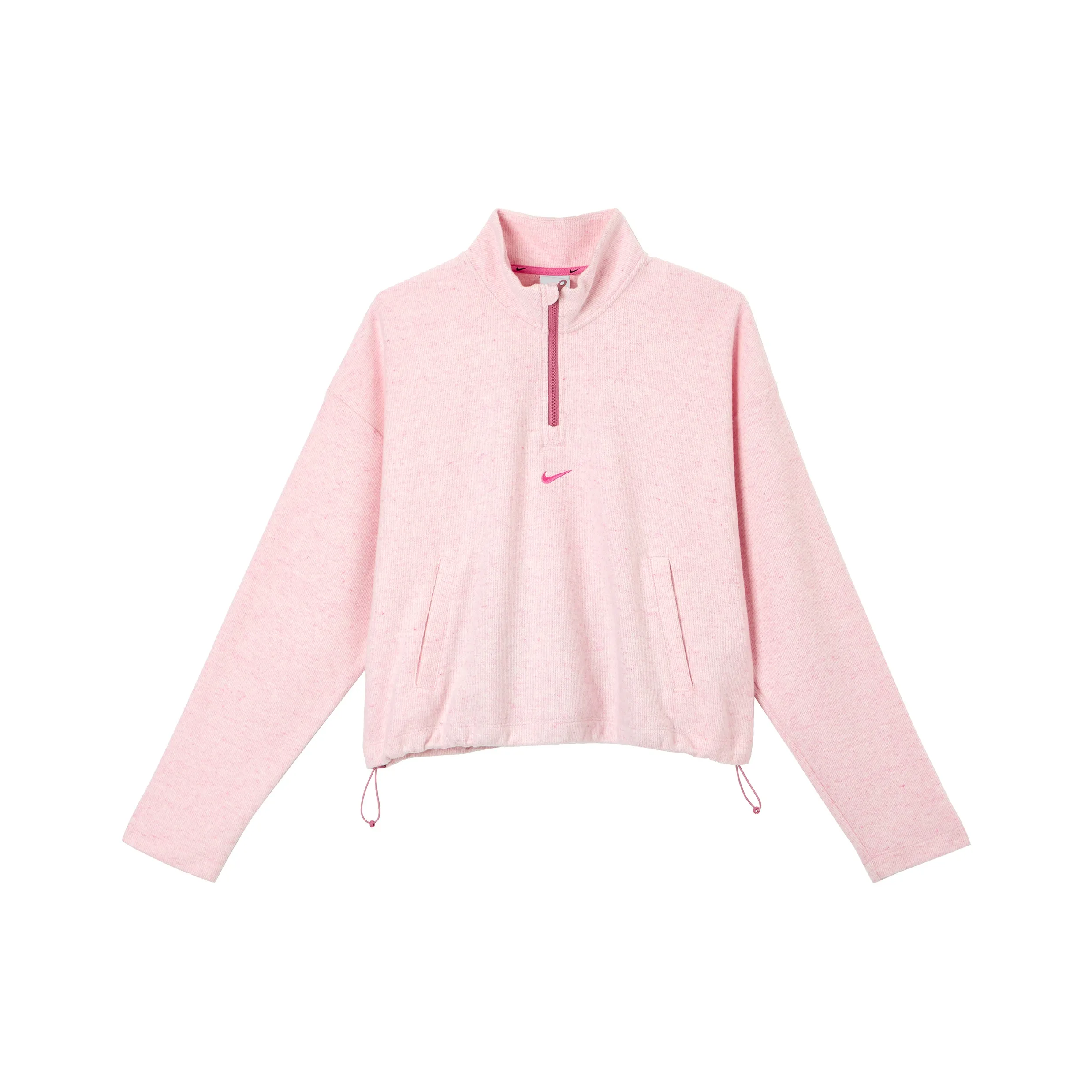 Nike Т-рубашка с рукавом женская светлая ягодно-красного цвета