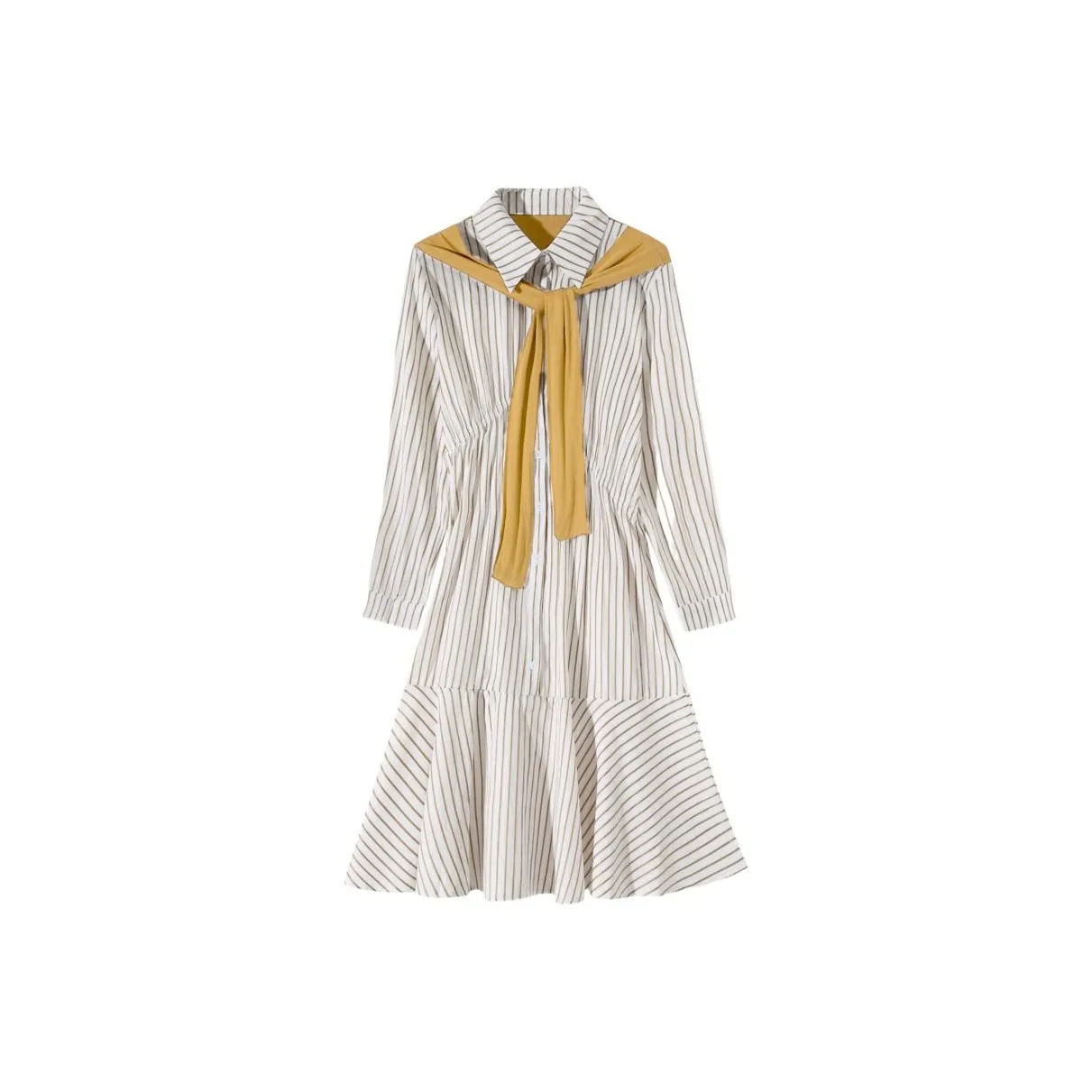 Cotton Zhiximeng Live Длинное платье с длинными рукавами женское