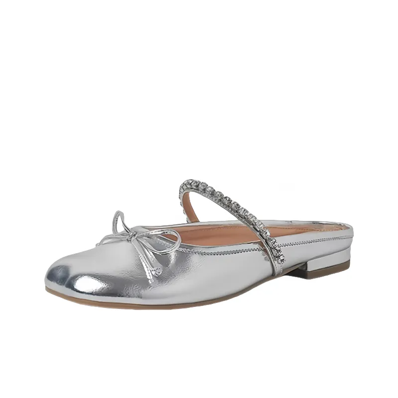 Xingdiman Резиновая подошва стразы быстросохнущие домашние тапочки женские серебристые