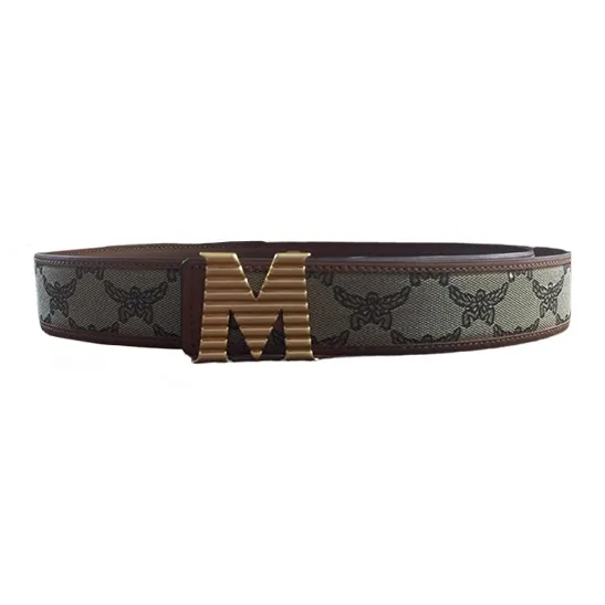 MCM Cow Leather Belt Unisex 3.8
