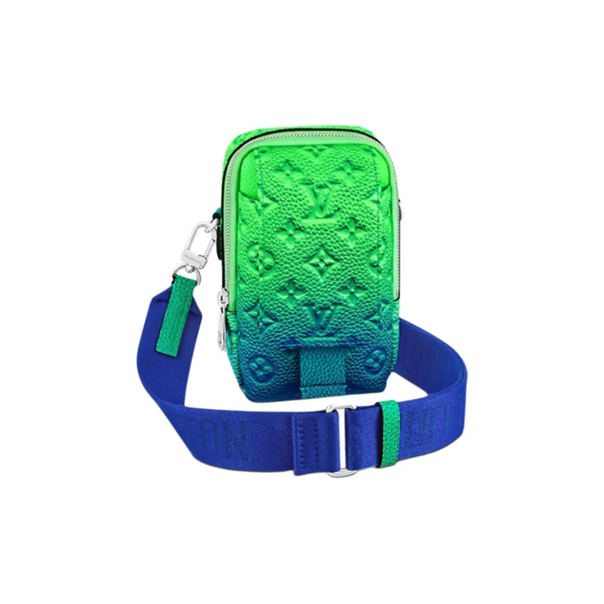 LOUIS VUITTON Double Phone Pouch Taurillon Illusion Blue/Green