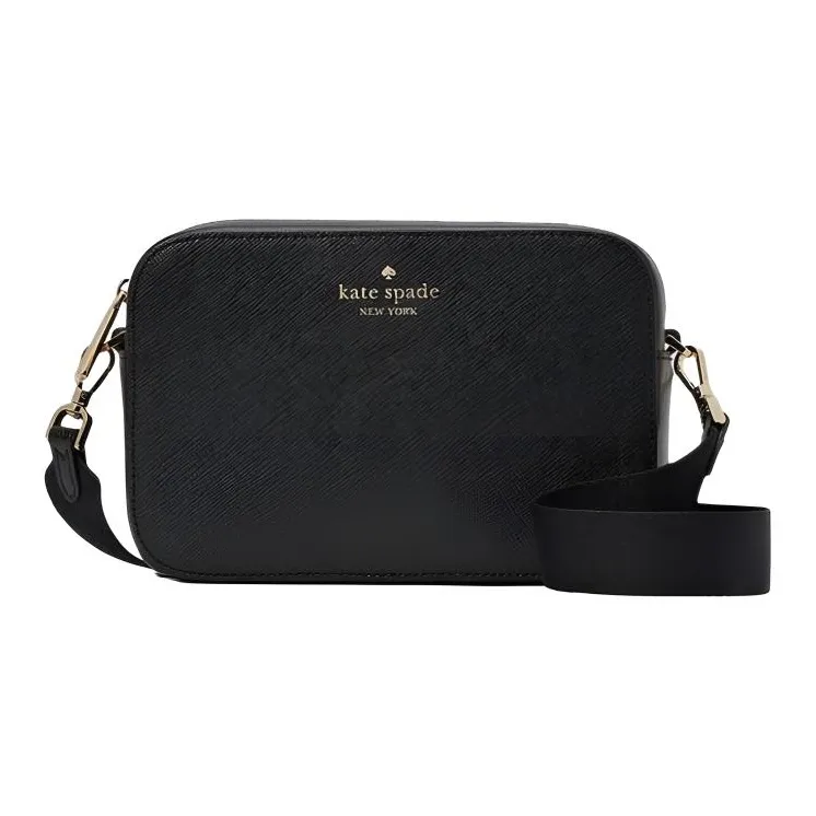 Kate Spade Saffiano Leather Camera Bag, Portable Crossbody Bag, Shoulder Bag Women's Black