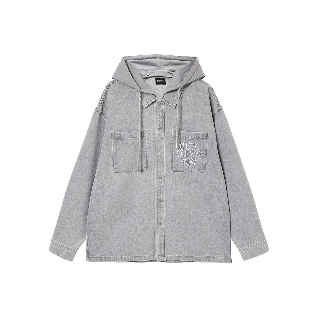 JACK JONES C43 Светлый Джинсовый Серый Мужская Рубашка