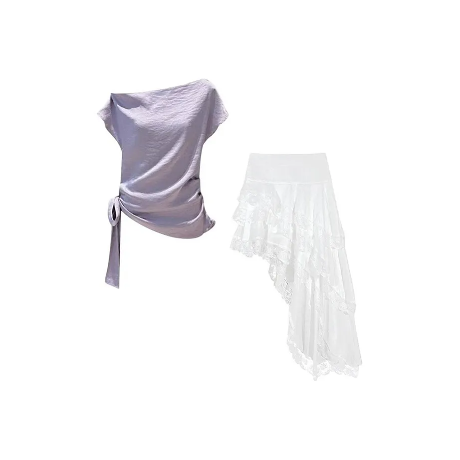 MARIE·COCO Светло-фиолетовый топ и юбка женский комплект