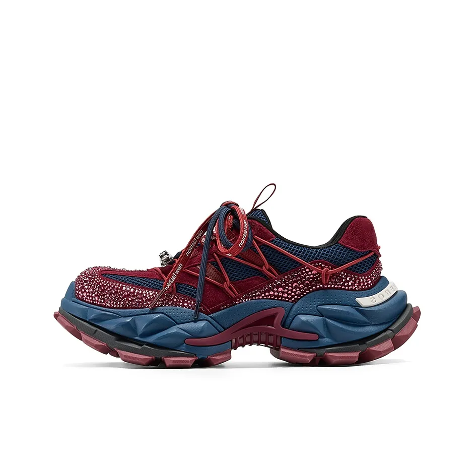 GG CC визуально увеличивает рост Низкий топ Винтаж Меха Платформа Толстая подошва Кроссовки Женские