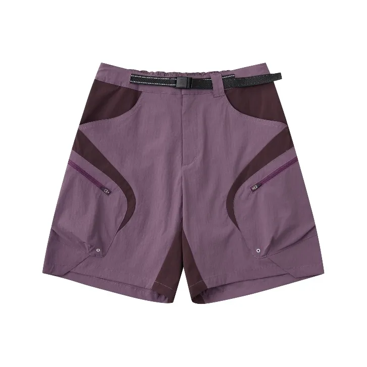 Norybrand Структура Большой карман Цветовой блок Шорты Унисекс