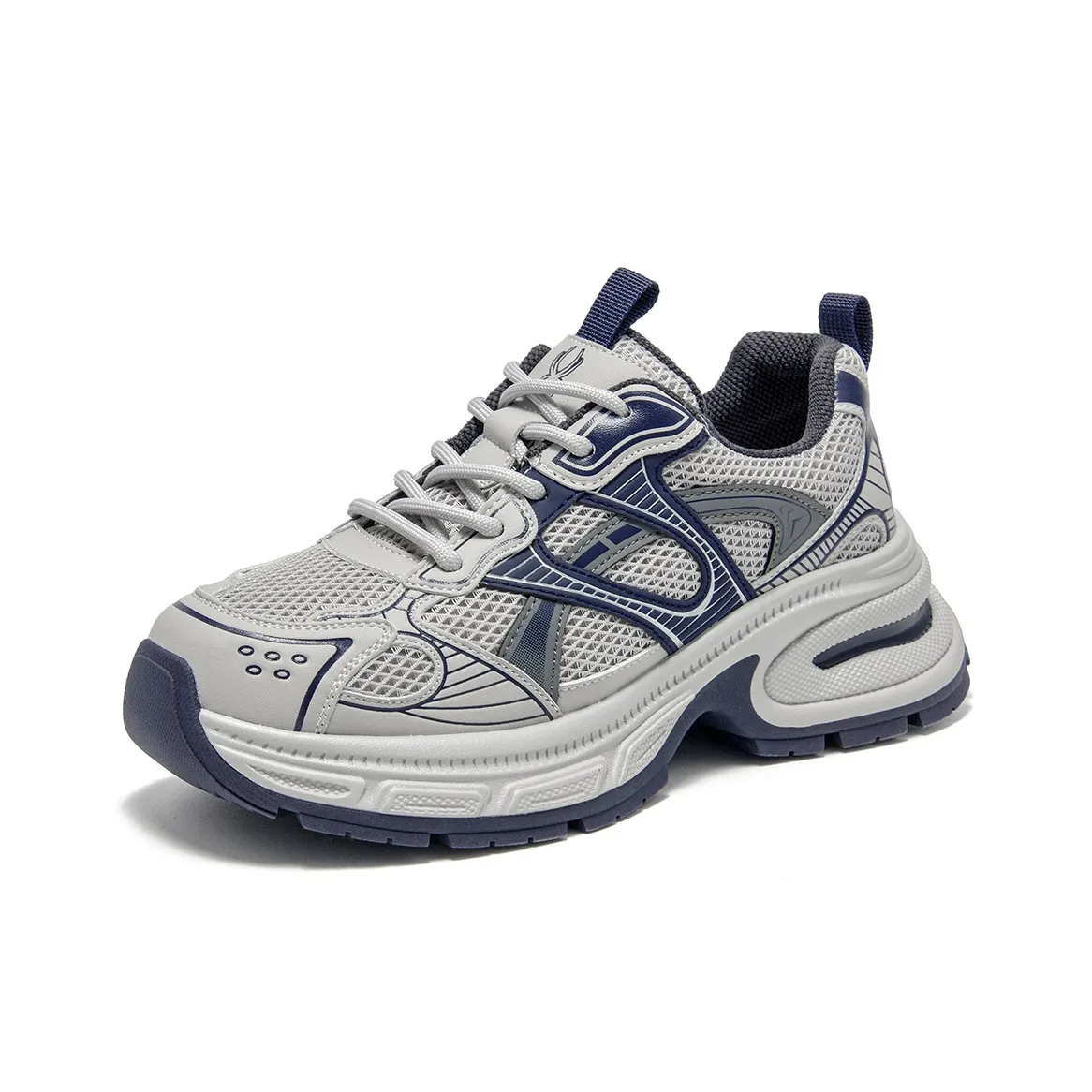 Spider King Low Топ Толстая подошва Кроссовки Женские Серый Синий