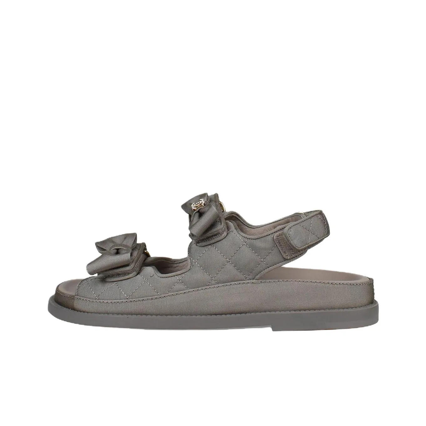 CHANEL One Strap Sandals Women's Gray