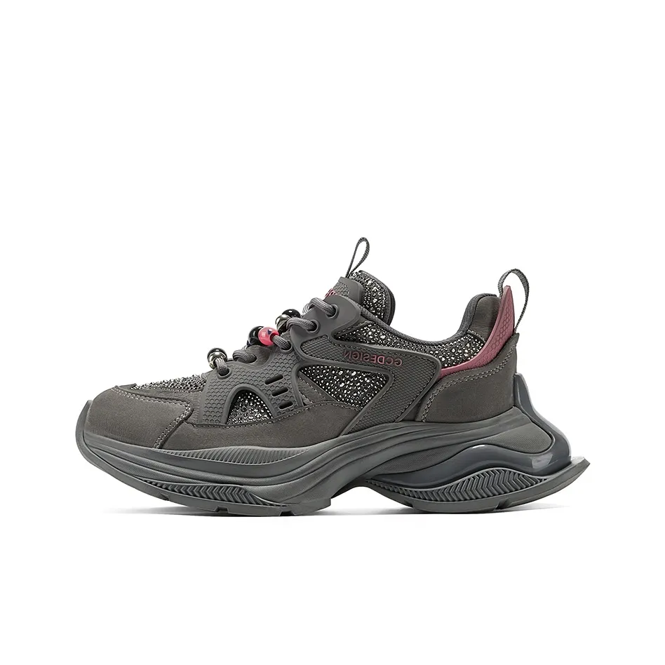 GG CC визуально увеличивает рост Повседневный Низкий Топ Бусины Платформа Массивные Кроссовки Женские