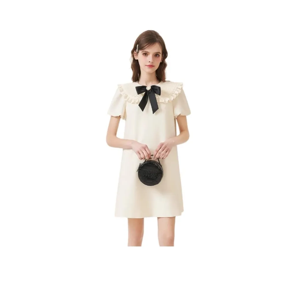 JORYAweekend Короткий рукав Платье Женское Экрю