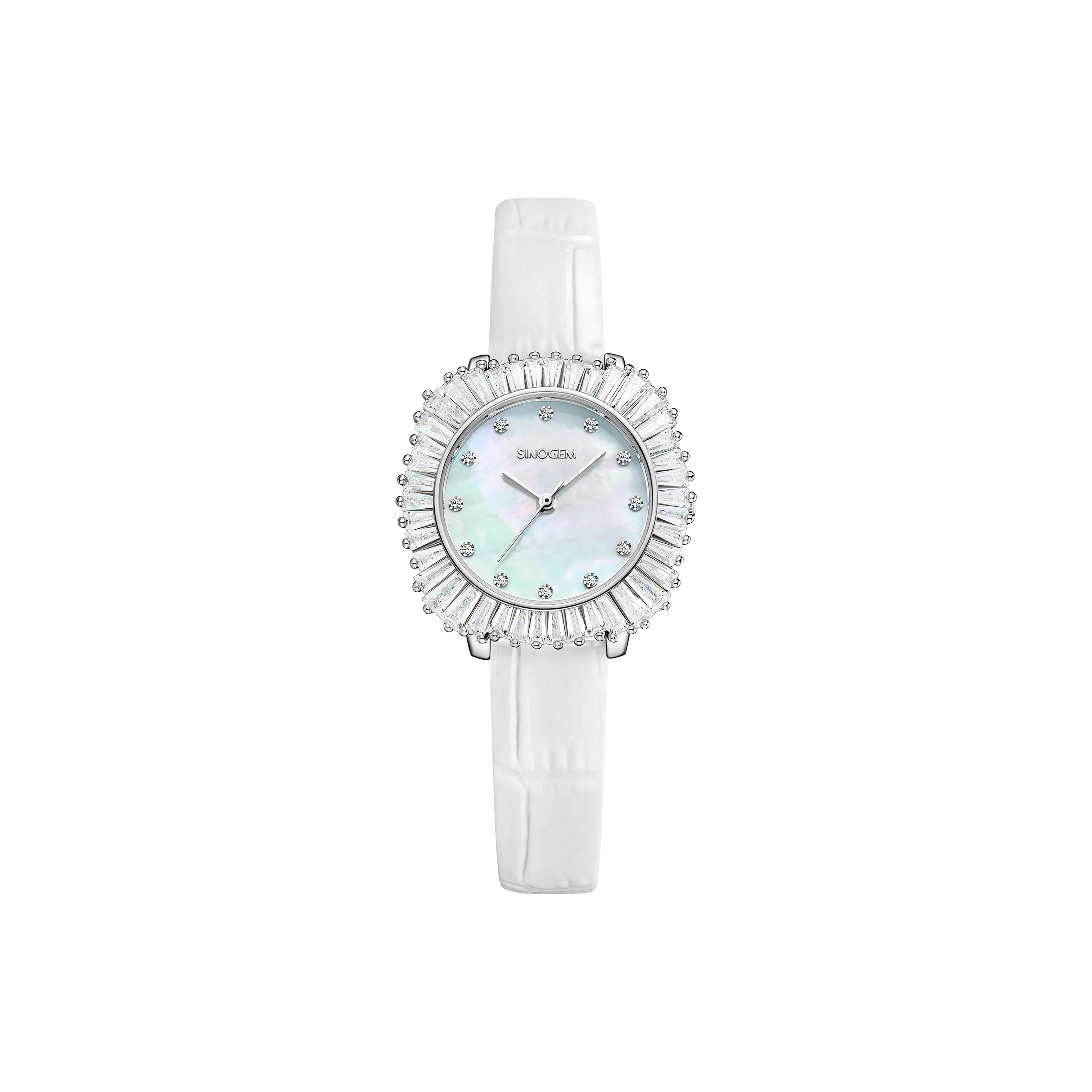 SINO GEM Кварцевый механизм Часы Женские Жемчужная раковина Циферблат