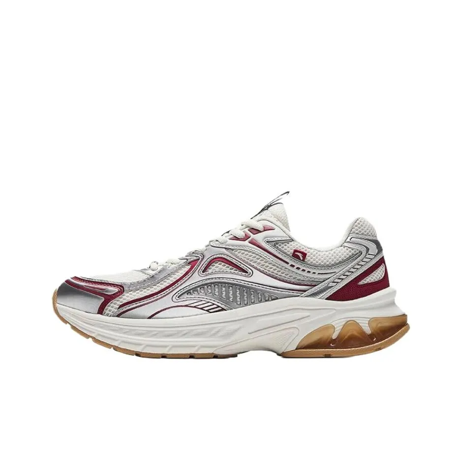 ANTA Running Collection Беговые кроссовки Низкий топ Айвори белый Серебряный Малиновый Красный Мужской