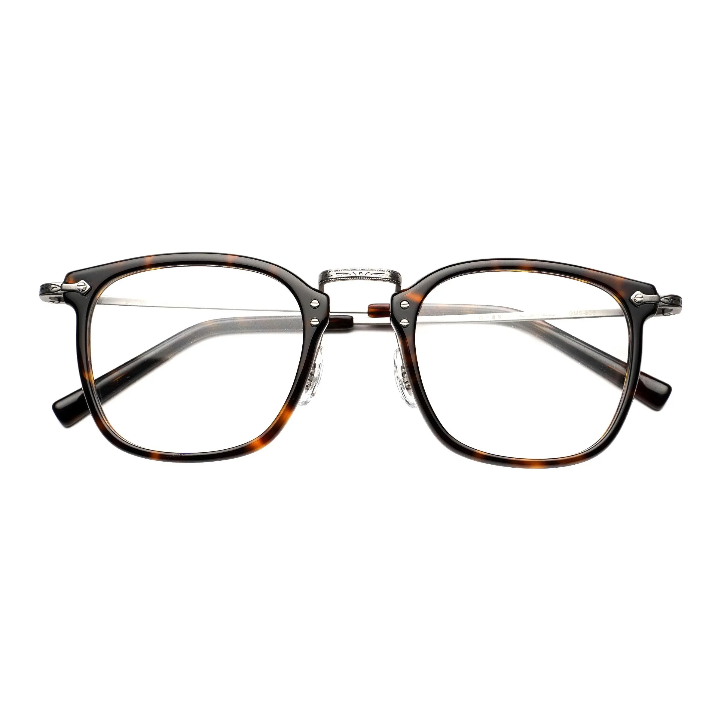 MUSHIFUSICANGHUO Пластиковая оправа β-титан Квадрат Чистый титан Амекадзи Ретро Gms806 Унисекс