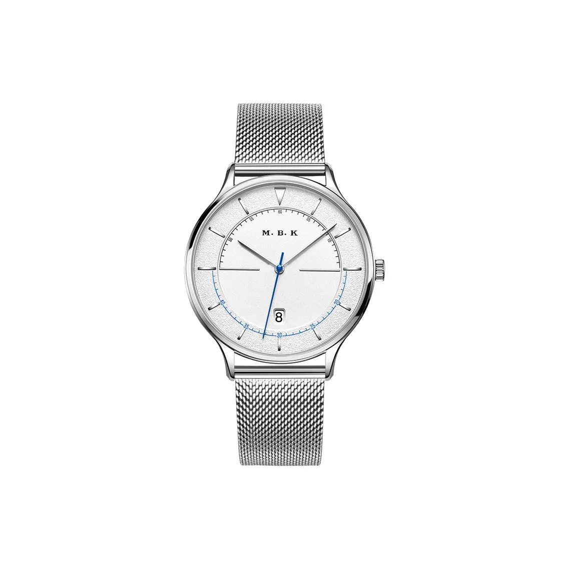 MBK Автоматический Механический Механизм Нержавеющая Сталь Ремешок Часы Мужские Белый Циферблат