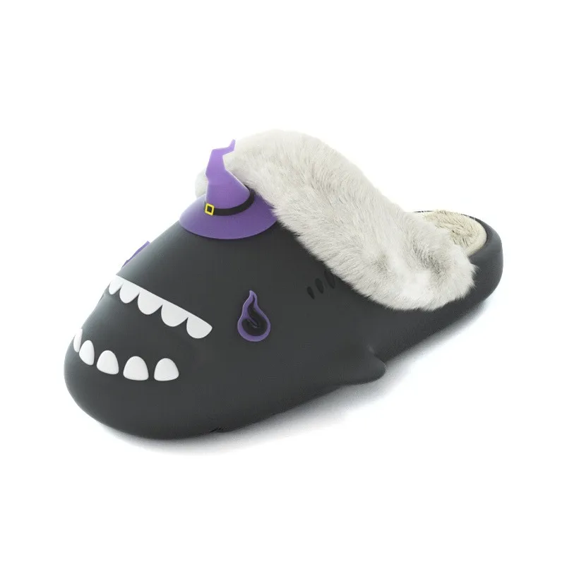 HelloSlippers Shark Winter Sharkicks Winter Волшебная Шляпа Домашние тапочки с открытым каблуком унисекс