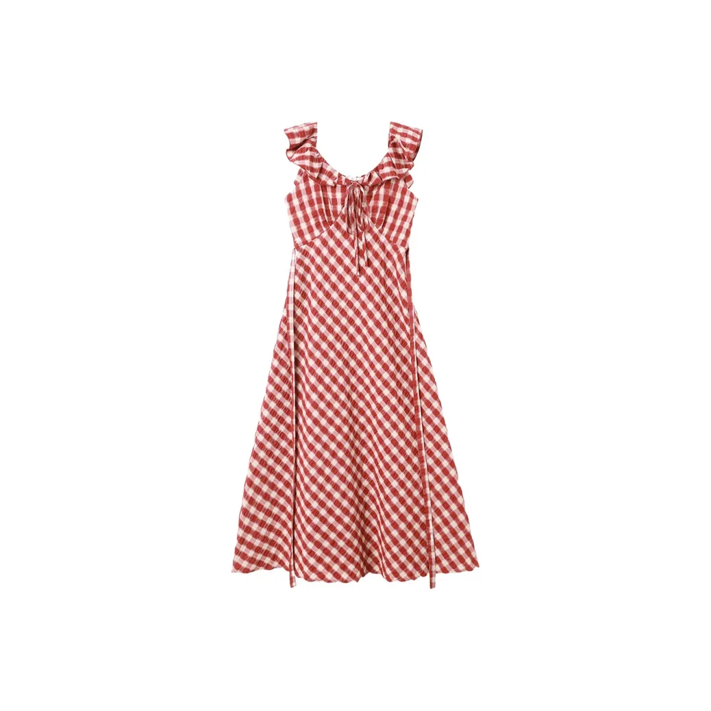 GEZITAI Женские слиплатья в красной клетке